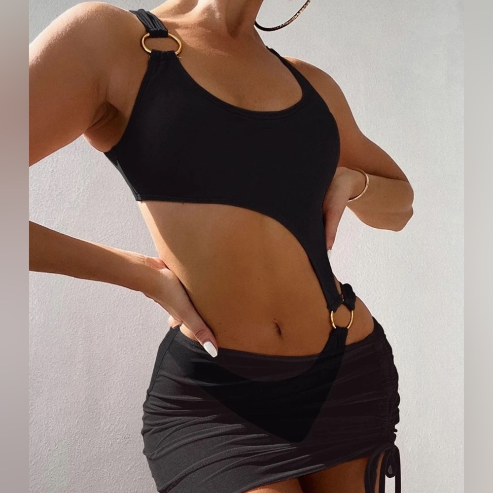 Black Cutout One-Piece Swimsuit